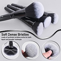 Bueart Design 19Pcs Ultra Soft Black Labeled Dense Hair Makeup Brushes Set Contains Large Powder Flat Foundation Ultimate Blendi