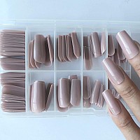 Lifextol 120Pc Square Medium Glossy Fake Nail Full Cover Acrylic Ballerina Press On Nails Art Square False Nail For Beginner Wom