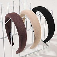 Ivyu Padded Headbands For Women 3 Pcs Diademas Para Mujer De Moda Fashion Headband Hair Bands Neutral Puffy Headband