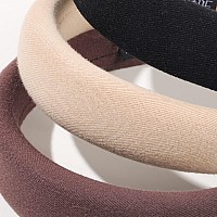 Ivyu Padded Headbands For Women 3 Pcs Diademas Para Mujer De Moda Fashion Headband Hair Bands Neutral Puffy Headband