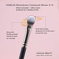 Mogilan Concealer Brush Set 2Pcs Professional Angled Concealer Brushes For Under Eye Concealer Foundation Blending Liquid Cream