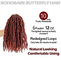 Bohobabe Butterfly Crochet Locs 10 Inch 6 Packs Pre Looped Crochet Butterfly Locs 10 In Short Distressed Butterfly Locs Crochet