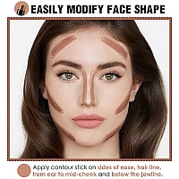 Focallure Cream Contour Stick Matte Bronzer Stick Professional Face Shaping Contouring Stick Makeup Easy To Apply With Buil