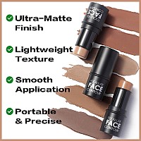 Focallure Cream Contour Stick Matte Bronzer Stick Professional Face Shaping Contouring Stick Makeup Easy To Apply With Buil