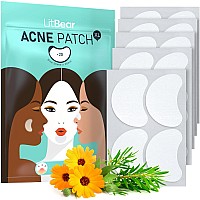 LitBear Acne Patches Large, Hydrocolloid Pimple Patches for Large Breakouts, Zit and Blemish, Large Acne Patches for Face, Chin, Back and Body with Tea Tree & Calendula Oil