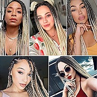 Pre Stretched Braiding Hair Ombre 36 Inch 8 Packs Synthetic Crochet Braids Hot Water Setting Professional Soft Yaki Texture Synthetic Hair Extensions(36 Inch 1B/27/613)