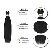 Pre Stretched Braiding Hair Ombre 16 Inch 8 Packs Synthetic Crochet Braids Hot Water Setting Professional Soft Yaki Texture Synthetic Hair Extensions(16 Inch 1B)