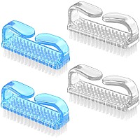 Handle grip Nail Brush, Larbois Hand Fingernail Brush cleaner Scrubbing Kit Pedicure for Toes and Nails Men Women (4 Pack) (color-7)