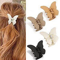 Canitor Butterfly Hair Clip 4 Count 27 Acrylic Hair Clips With Alloy Springs For Thick Hair Small Hair Clips For Women Girl