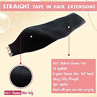 Natural Black Tape In Hair Extensions Real Human Hair For Black Women Tape In Extensions Seamless Soft Straight Human Hair Tape