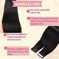 Natural Black Tape In Hair Extensions Real Human Hair For Black Women Tape In Extensions Seamless Soft Straight Human Hair Tape