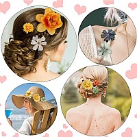 Ahoney 20 Pieces Tropical Flowers Hair Clips For Women Girls Hawaiian Artificial Flower Hair Barrettes Chiffon Hair Pins Hair A