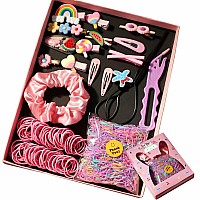 Guoxi Hair Accessories Set,Pink Hair Scrunchies For Women, Girls Hair Ties, Rubber Bands, Ponytail Holder,Hair Bands Molding Tool,1118PCS