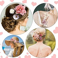 Ahoney 12 Pieces Bohemian Flowers Hair Clips For Women Girls Artificial Multiple Flower Alligator Clips Chiffon Flower Hair Pin