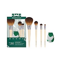 Ecotools Core Five Makeup Brush And Sponge Kit For Eyeshadow Blush Bronzer Eyeliner Foundation Makeup Blending Sponge Fo