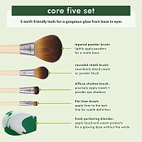 Ecotools Core Five Makeup Brush And Sponge Kit For Eyeshadow Blush Bronzer Eyeliner Foundation Makeup Blending Sponge Fo