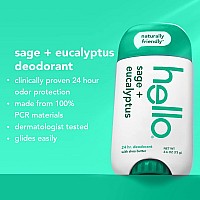 Hello White Sage Eucalyptus Deodorant With Shea Butter For Women Men Aluminum Free Baking Soda Free Parabens Free 24 Hou