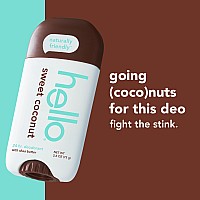 Hello Sweet Coconut Deodorant With Shea Butter For Women Men Aluminum Free Baking Soda Free Parabens Free 24 Hour Odor Pro