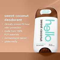 Hello Sweet Coconut Deodorant With Shea Butter For Women Men Aluminum Free Baking Soda Free Parabens Free 24 Hour Odor Pro