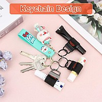 Desing Wish 4 Pack Chapstick Holder Elastic Lip Balm Holder With Key Ring Lipstick Holder Sleeve Portable Chapstick Keychain Hol