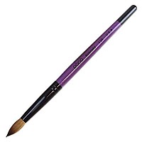 Pana Pure Kolinsky Hair Acrylic Nail Brush Round Shape Black Ferrule With Purple Wood Handle Size 10