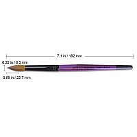 Pana Pure Kolinsky Hair Acrylic Nail Brush Round Shape Black Ferrule With Purple Wood Handle Size 10