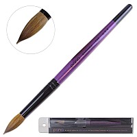 Pana Pure Kolinsky Hair Acrylic Nail Brush Round Shape Black Ferrule With Purple Wood Handle Size 10