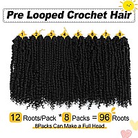 Passion Twist Hair 14 Inch 8 Packs Pre Twisted Passion Twist Crochet Hair For Black Women Pre Looped Passion Twist Curly Croch