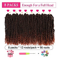 Passion Twist Hair 14 Inch 8 Packs Pre Twisted Passion Twist Crochet Hair For Black Women Pre Looped Passion Twist Curly Croch