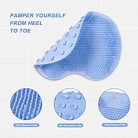 Baozminan Shower Foot Scrubber Mat In Shower Back Scrubber For Shower Washer Wall Mounted With Suction Cups Exfoliating Soothes