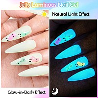 Mtssii Gel Nail Polish Kit 6 Pcs Jelly Translucent Gel Nail Polish Sock Off Uvled Gel Nail Polish Lamp Cured 8 Ml028 Floz