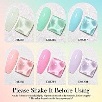 Mtssii Gel Nail Polish Kit 6 Pcs Jelly Translucent Gel Nail Polish Sock Off Uvled Gel Nail Polish Lamp Cured 8 Ml028 Floz