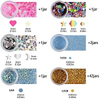 Nail Art Glitter Powder Fine Glitter For Resin Set Of 48 Colors Face Glitter Glitter Eyeshadow For Art And Crafts Eye Hair