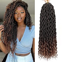 Goddess Locs Crochet Hair 8 Packs 20 Inch Curly Faux Locs Crochet Hair For Black Women Crochet Prelooped Curly Hair Faux Loc