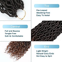 Goddess Locs Crochet Hair 8 Packs 20 Inch Curly Faux Locs Crochet Hair For Black Women Crochet Prelooped Curly Hair Faux Loc