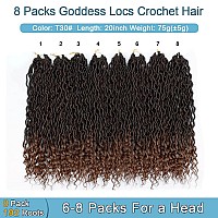 Goddess Locs Crochet Hair 8 Packs 20 Inch Curly Faux Locs Crochet Hair For Black Women Crochet Prelooped Curly Hair Faux Loc