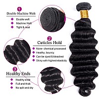 Loose Deep Wave Human Hair Bundles And Closure Loose Wave Bundles With Lace Closure Big Deep Curly Wave Human Hair Bundles With