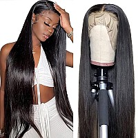 32 Inch 220 Density Lace Front Wigs Human Hair, Straight 13x4 HD Lace Front Wigs Human Hair,Glueless Frontal Wigs Human Hair Pre Plucked Bleached Knots