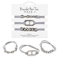 Bracelet Hair Ties With Beige Black Elastic Looks Cute On Your Wrist And Great In Your Hair From Maya J Gray White 30 Count