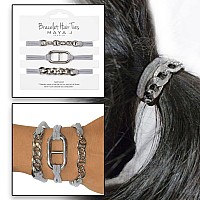 Bracelet Hair Ties With Beige Black Elastic Looks Cute On Your Wrist And Great In Your Hair From Maya J Gray White 30 Count