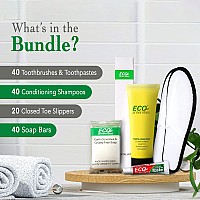 Eco Amenities 140 Piece Bulk Hotel Toiletries Set 30Ml Conditioning Shampoo 14G Bar Soap Boxed Toothbrush And Toothpaste 40