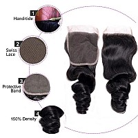 Brazilian Loose Wave 3 Bundles 100 Unprocessed Virgin Loose Wave Bundles Human Hair Bundles With Closure Loose Curly Weave Bund