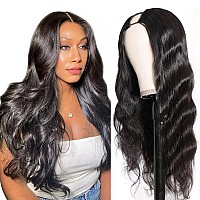 Tahikie U Part Human Hair Wig Body Wave 180 Density U Part Wig Brazilian Virgin Human Hair Wig For Black Women 10A Full Head Cl