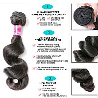 10A Loose Wave Bundles With Closure 100 Unprocessed Brazilian Virgin Human Hair 3 Bundles With 4X4 Lace Closure Free Part Loose