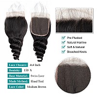 10A Loose Wave Bundles With Closure 100 Unprocessed Brazilian Virgin Human Hair 3 Bundles With 4X4 Lace Closure Free Part Loose