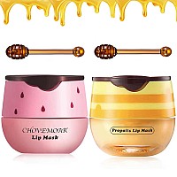 Strawberry Honey Lip Balm Vitamin E Lip Masks Moisturizing Propolis Sleeping Lip Mask Effective Reduces Lip Lines Preventi