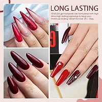 Venalisa Hemafree Red Gel Nail Polish Set 6 Colors Popular Red Burgundy Glitter Gel Polish Kit Diy At Home Salon Christmas Ne