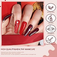 Venalisa Hemafree Red Gel Nail Polish Set 6 Colors Popular Red Burgundy Glitter Gel Polish Kit Diy At Home Salon Christmas Ne