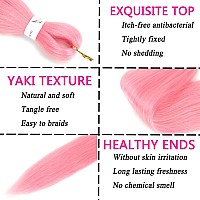 Braiding Hair Pre Stretched 8 Packs Prestretched Braiding Hair 36 Inch Ombre Braiding Hair Itch Free Pink Yaki Synthetic Hair