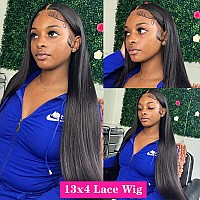 Sihuashow 13X4 Straight Lace Front Wigs Human Hair 180 Density Glueless Hd Transparent Straight Lace Frontal Wigs Human Hair Bl